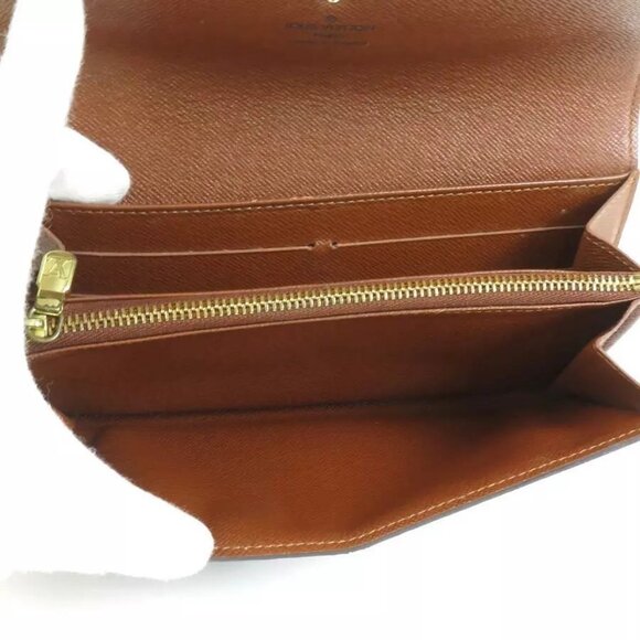 Auth LOUIS VUITTON Monogram Portefeuille Sarah Long Wallet Brown - Picture 11 of 11